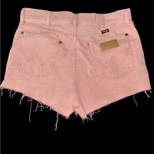 Wrangler Pink Jean Shorts Distressed High-Waisted